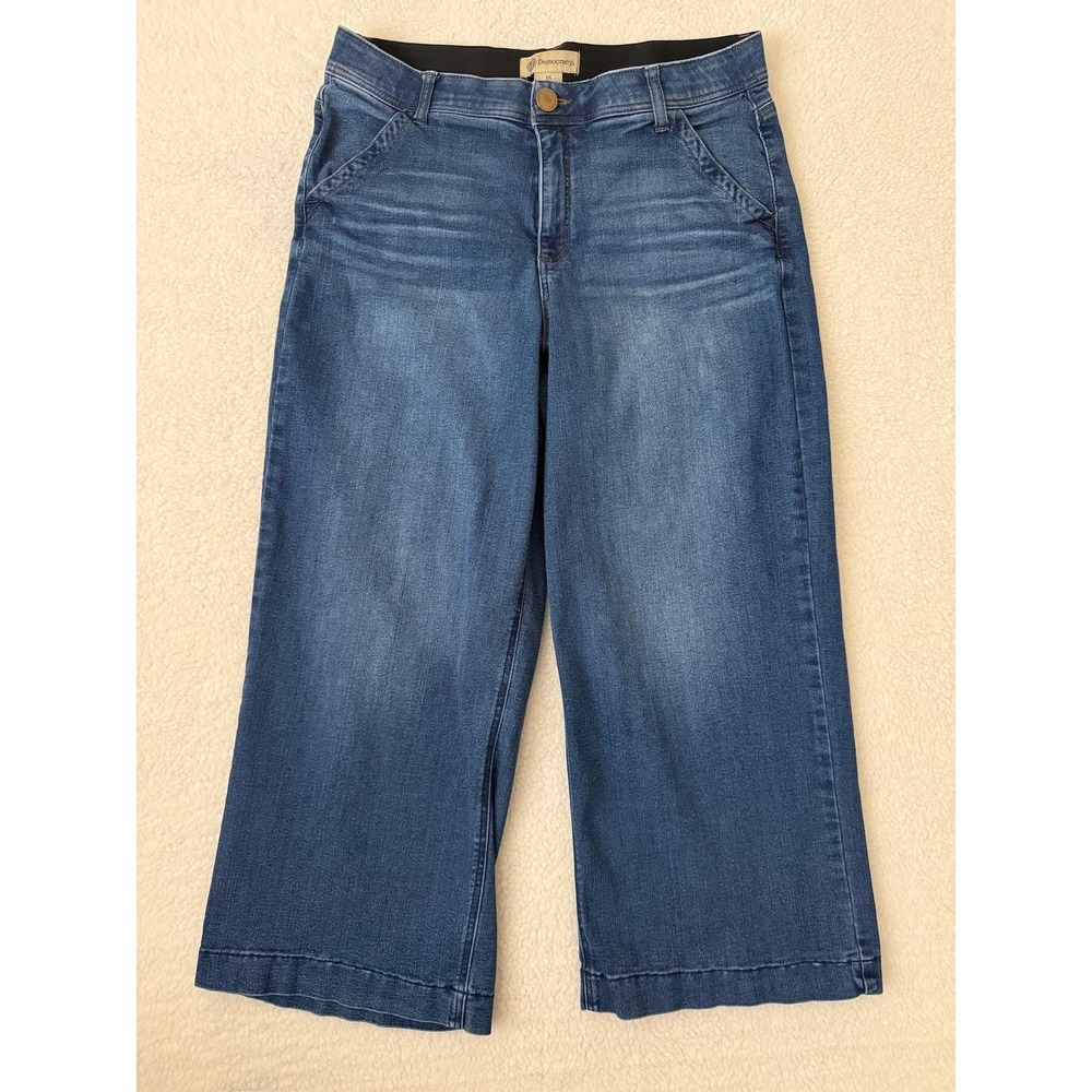 Democracy Wide Leg Jeans Womens 16 Blue Flare High Rise Ab Technology